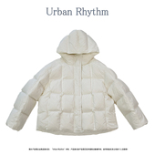 连帽加厚面包服90白鸭绒冬季 Urban rhythm云朵泡芙羽绒服女短款