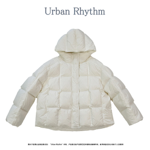 连帽加厚面包服90白鸭绒冬季 Urban rhythm云朵泡芙羽绒服女短款