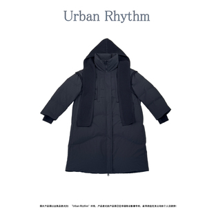 宽松显瘦女针织披肩 羽绒服2025年新款 Urban rhythm90白鹅绒中长款