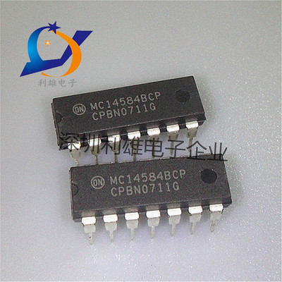 现货 MC14584BCP MC14584 DIP-14 反相施密特触发器IC 全新原装