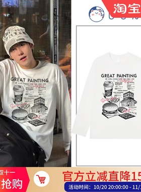日本offcat2025秋季新款美式复古印花长袖t恤男女潮牌痞帅宽松百