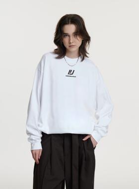 UMBNESS 基础简约小字母长袖T恤情侣圆领印花宽松百搭圆领秋300克