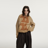 UMBNESS废土风咖色长袖 宽松慵懒感圆领卫衣 T恤无性别潮牌设计师款