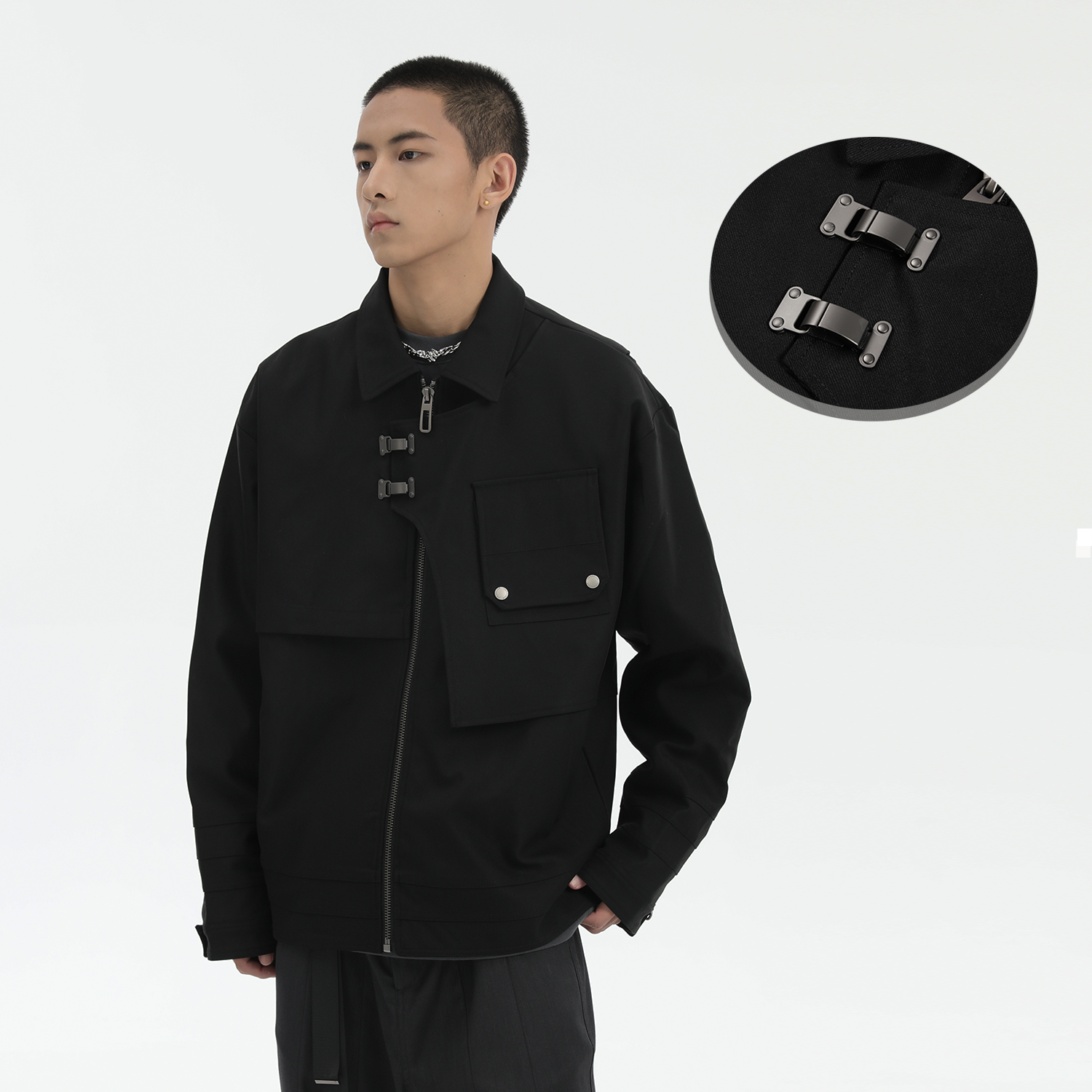 UMBNESS不对称重工夹克外套春秋