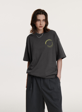 UMBNESS 重磅美式潮牌小众短袖T恤男女宽松休闲简约圆领上衣夏季