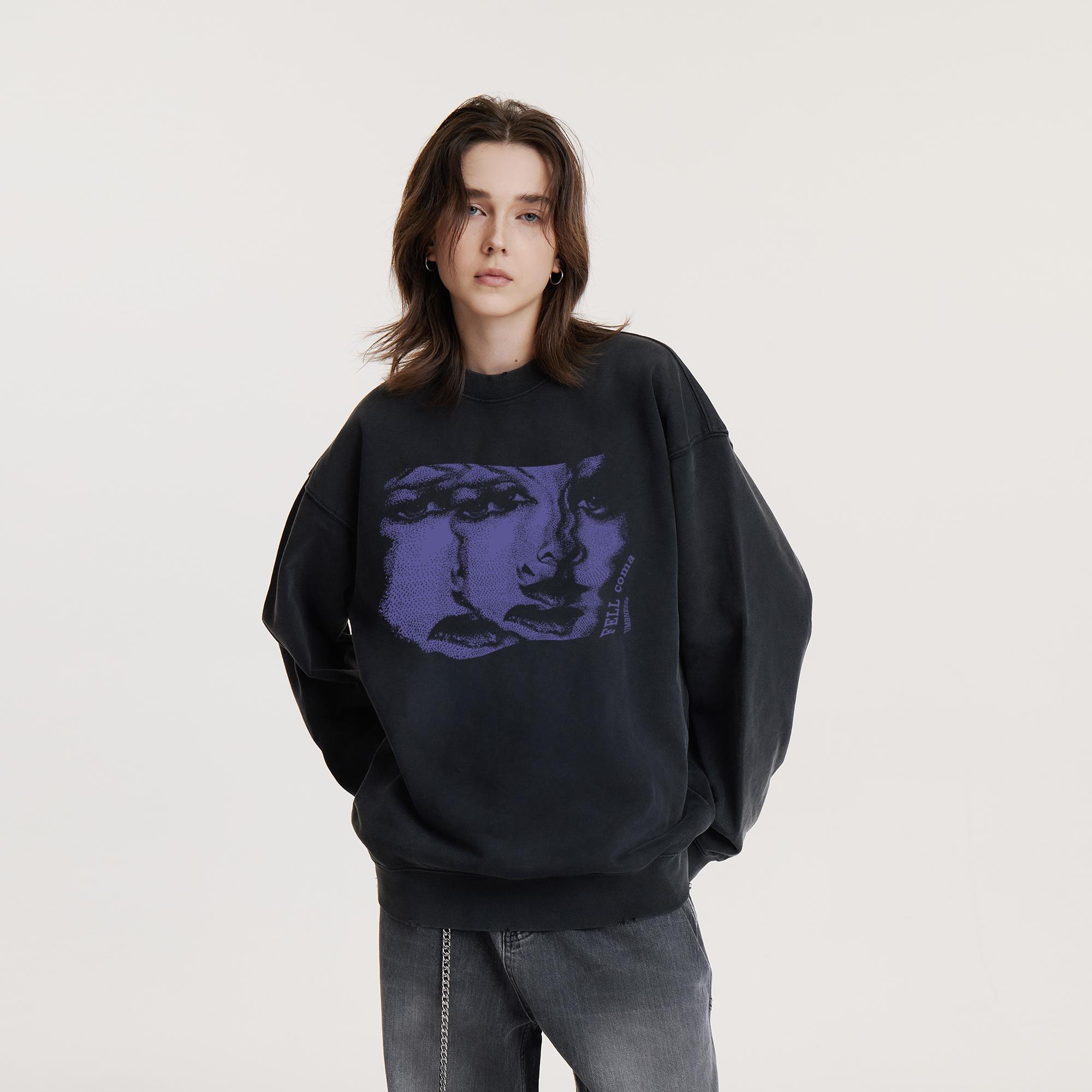 潮牌抽象艺术美式印花卫衣