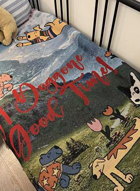 A dog gone good time氛围感 韩式博主创意风景小狗盖毯