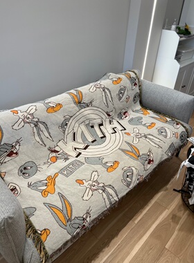 美式复古 联名Kith兔八哥 卡通动漫 毛毯沙发毯  挂毯