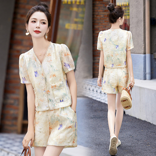小香风短裤套装2025夏季女小个子高级感气质名媛时尚洋气两件套裤