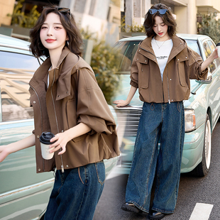 2025年新款韩版宽松显瘦百搭休闲短外套女设计感小众短款夹克上衣