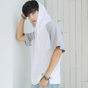 夏季新款连帽短袖T恤