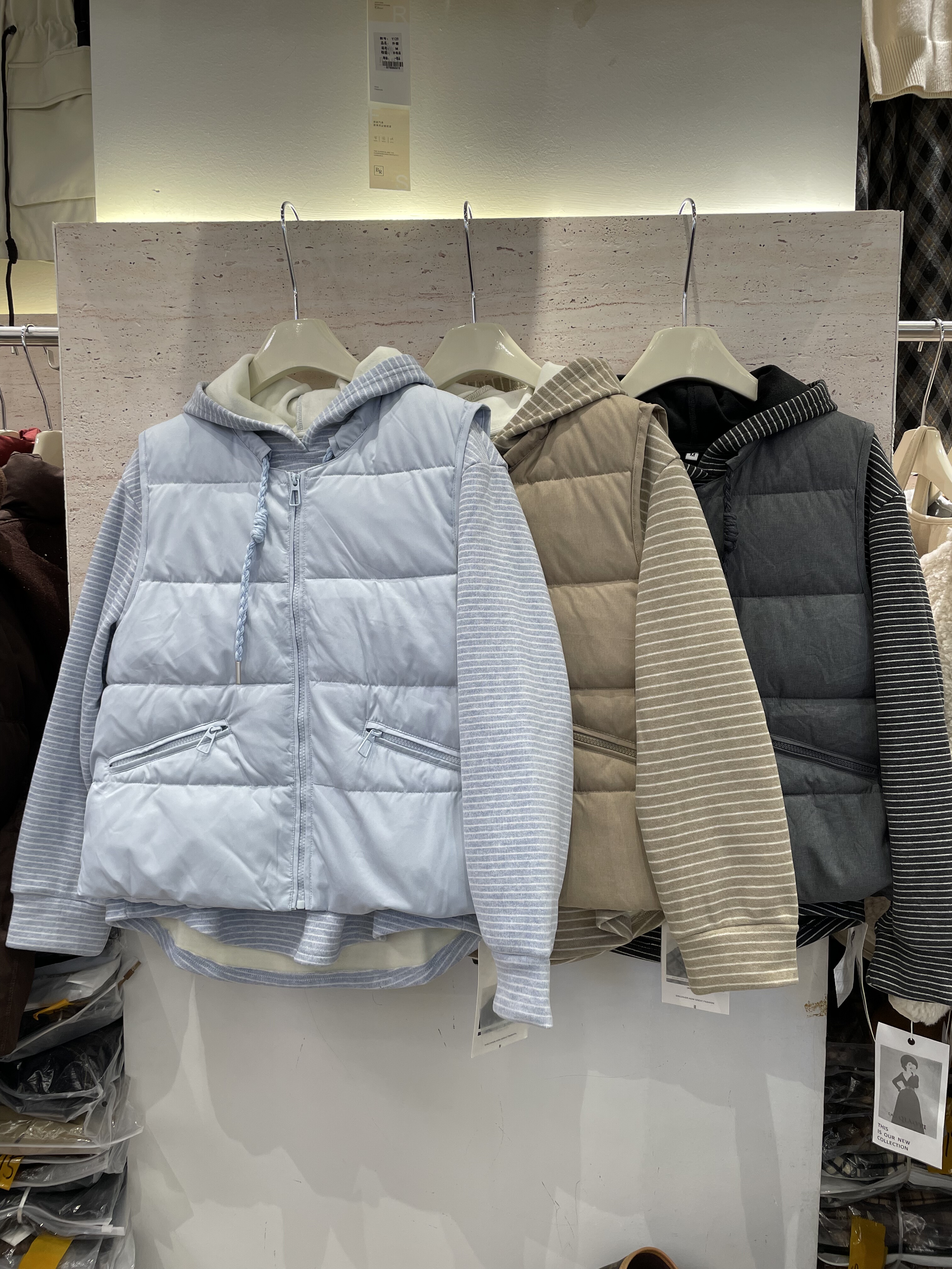 俏丽灵芝8120秋冬加绒减龄显瘦百搭休闲马甲+体恤连帽两件套女款