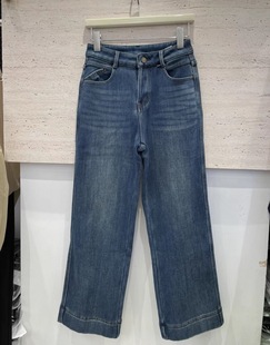 烟管女裤 显瘦百搭九分裤 加厚加绒高腰复古水洗时尚 竹子家831冬款