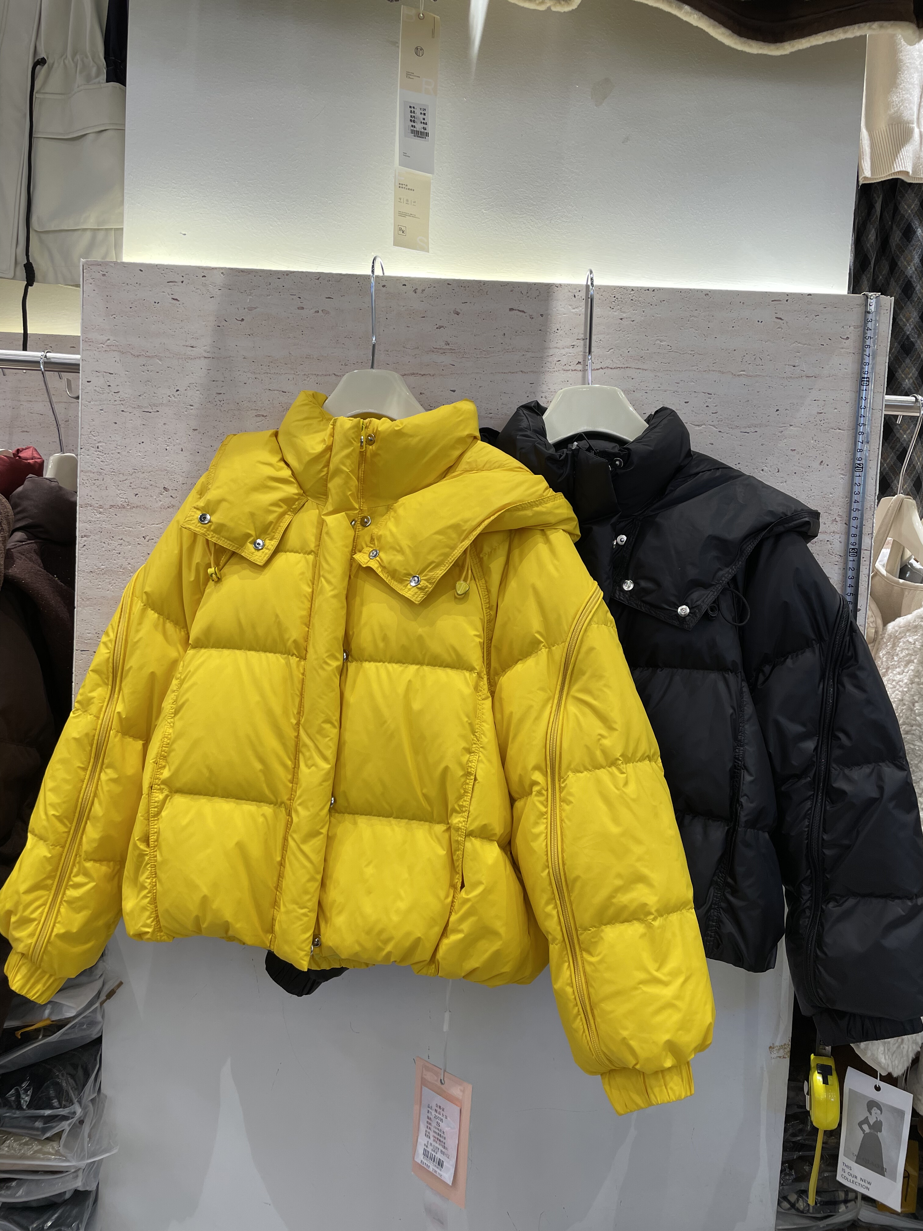 火爆25035冬季国标50绒潮牌短款羽绒保暖面包服连帽高端加厚女款