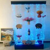 大型水幕墙水屏风 酒柜玄关隔断定制 气泡墙流水墙气泡水帘