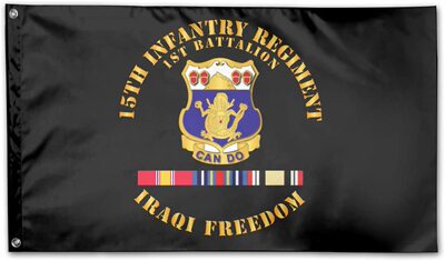 外贸1st Bn 15th Infantry REGT OIF Flag亚马逊WISH EBAY热卖