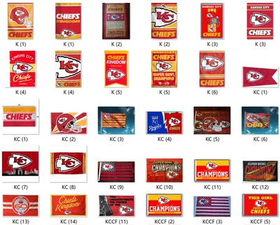堪萨斯城酋长队旗帜Kansas City Chiefs Flag亚马逊WISH EBAY热卖