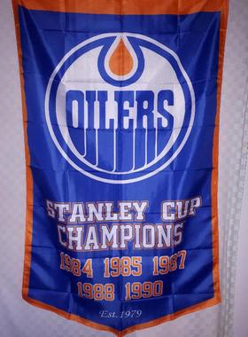 外贸埃冰球德蒙顿油工队户外旗帜车旗系列Edmonton Oilers Flag