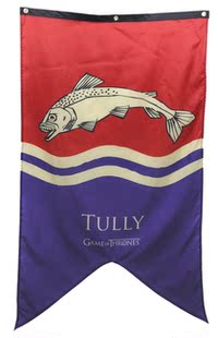 外贸权力的游戏旗帜Game Of Thrones Tully Licensed NWT Flag