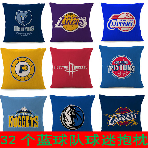 外贸货源蓝球32个球队球迷抱枕套NBA Chicago Bulls pillowcase