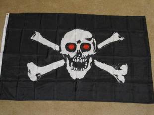 RED EYES PIRATE FLAG JOLLY ROGER BANNER Flag亚马逊WISH EBAY