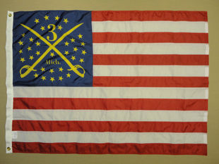 外贸3rd Michigan Headquarters 1862 Historical FLAG WISH EBAY