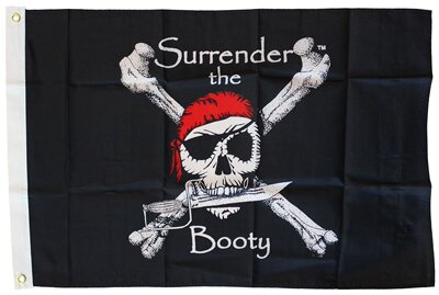 尼龙Surrender The Booty Pirate Nylon Flag亚马逊WISH EBAY热卖