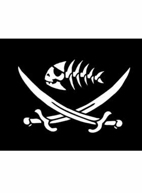 外贸货源海盗鱼旗帜 Pirate fish Flag亚马逊WISH EBAY热卖