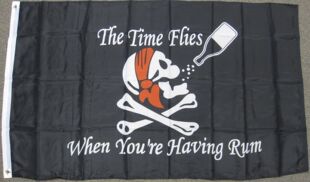 TIME FLIES WHEN YOUR HAVING RUM PIRATE FLAG亚马逊WISH EBAY热