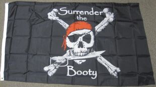 外贸货源SURRENDER THE BOOTY PIRATE FLAG亚马逊WISH EBAY热卖