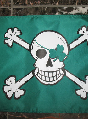 外贸货Shamrock Irish Pirate Patch Nylon Flag亚马逊WISH EBAY