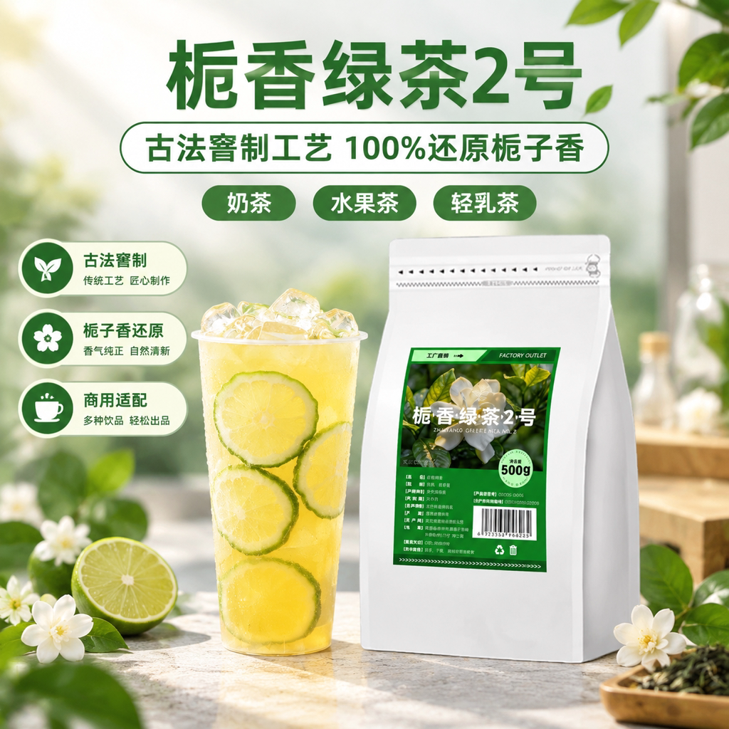 栀香绿茶500g鲜奶茶柠檬茶商用