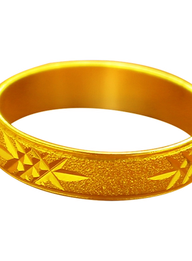 镀黄金结婚闭口周年庆礼品对戒