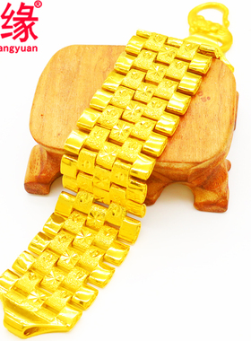 镀黄金男士宽面霸气风貔貅手链