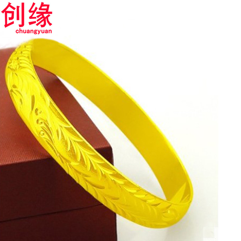 女士手镯沙金镯子磨砂凤凰礼物
