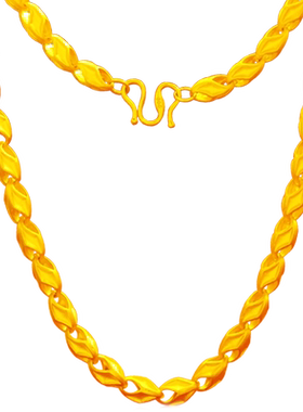 创缘镀黄金男士项链土豪实心仿真