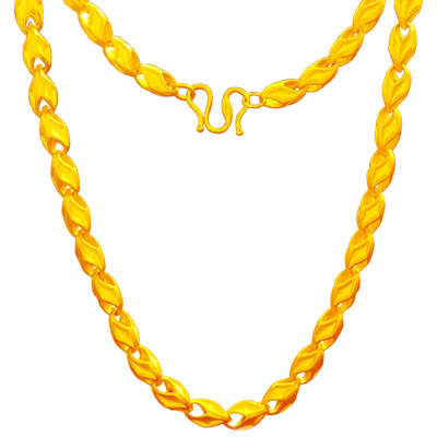 创缘镀黄金男士项链土豪实心仿真