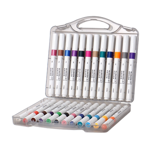 米娅丙烯马克笔12色不透色可叠色小学生专用单头48色36色24色涂鸦套装水彩笔DIY