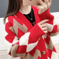 Áo len cardigan nữ Áo len nữ mùa thu 2019 Thời trang nữ mới Áo len dệt kim Hàn Quốc Áo phông mùa xuân và mùa thu - Áo len cổ chữ V cardigan nam