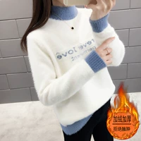 Пуховик, бархатный флисовый свитер, удерживающая тепло модная утепленный лонгслив, коллекция 2022, увеличенная толщина, в западном стиле