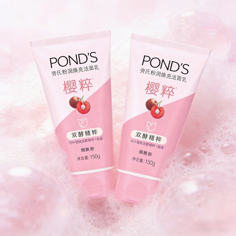 旁氏粉润焕亮洁面乳150g透亮樱粹洗面奶水润保湿不紧绷清洁面部