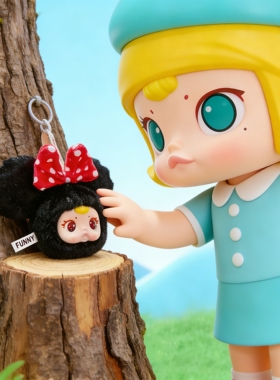 正版奶糖qiqi卡通毛绒钥匙扣