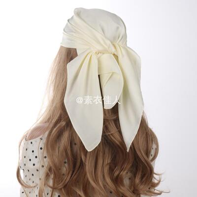 纯色丝巾70cm方巾女士缎面仿真丝薄款包头嘻哈街舞头巾scarf lady
