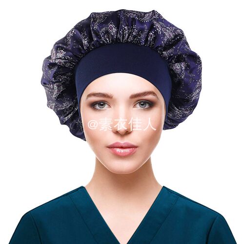 Satin bonnet wowen round cap hat Hair band Nightcap lady女士