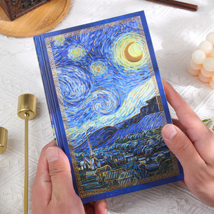 联华梵高星空A5笔记本高颜值日记本子文艺手帐本子精致记事摘抄本学生送礼生日礼物精美文创文具