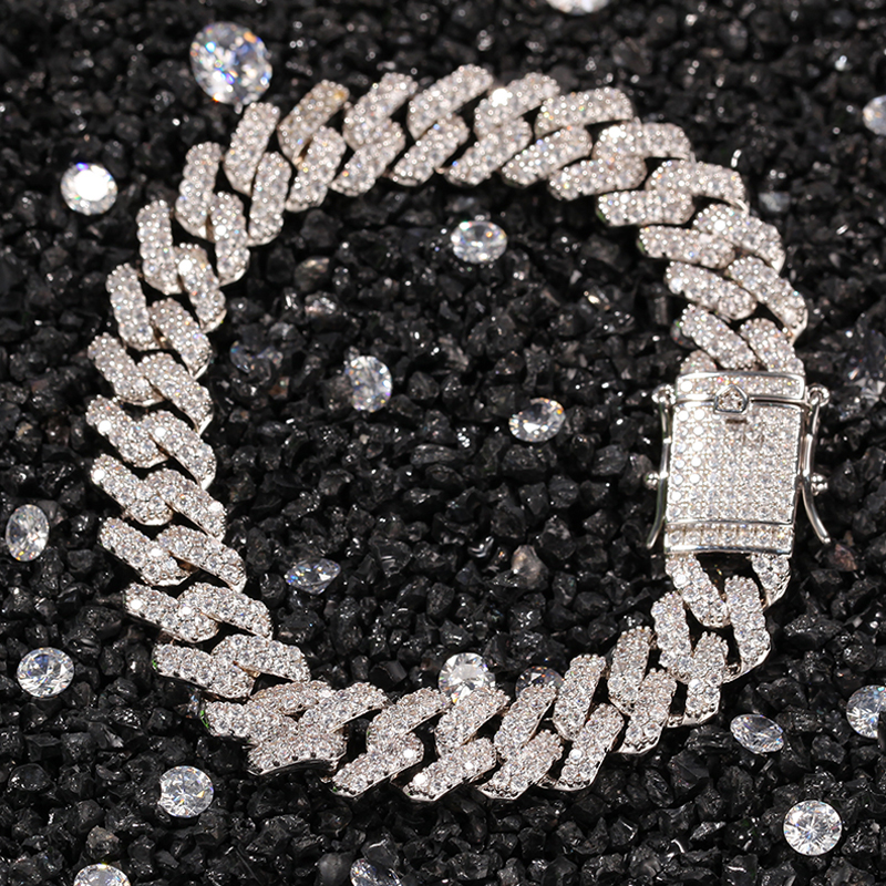 ins嘻哈古巴链手链男街头满钻