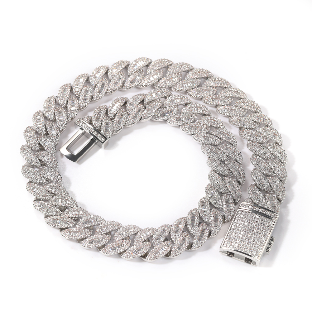 嘻哈月亮满钻条形古巴链JinJiBeWater_隼同款联名抖音同款项链