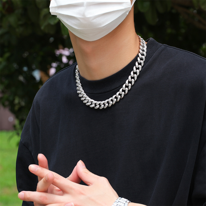 欧美嘻哈古巴链项链男女朋克街头