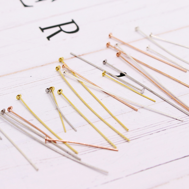 diys925纯银平底配饰材料固定针