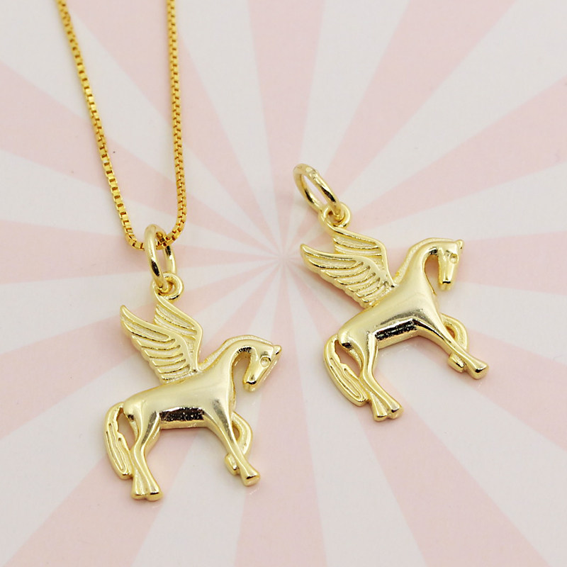 小天马吊坠生肖马挂坠挂件s925纯银diy手工配件本命飞马行空吊坠